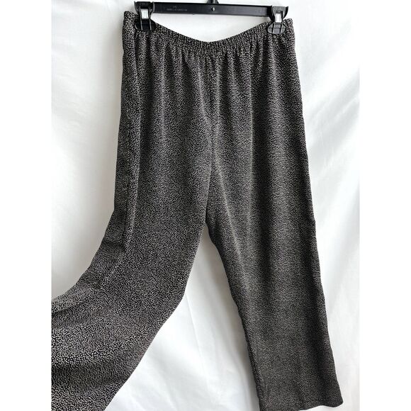 Vintage Josie Pull On Palazzo Pants Size M Black Flowy Boho Minimalist Wide Leg - Picture 2 of 11